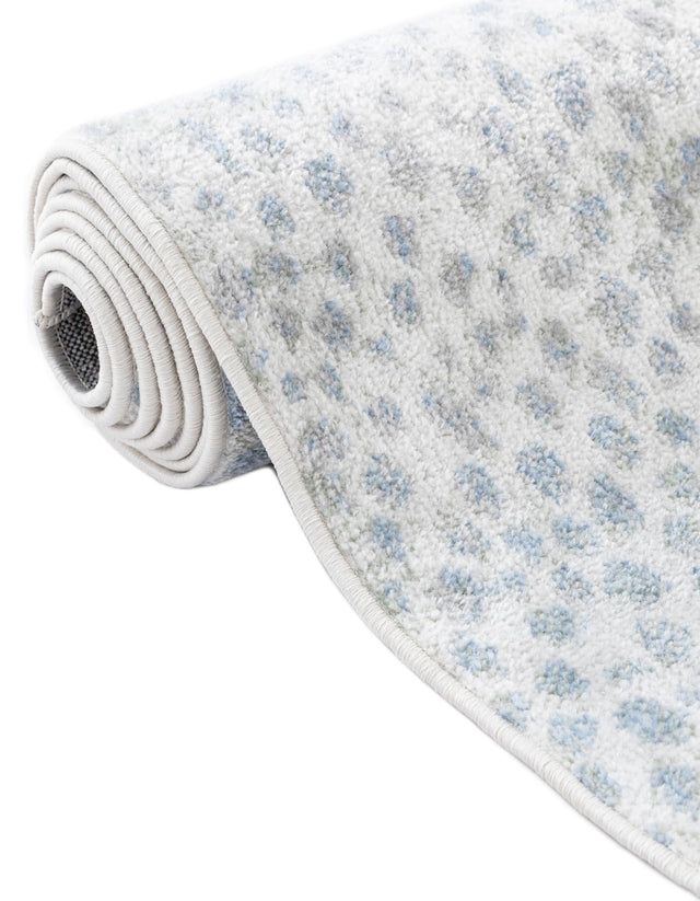 Washable Ivory Blue 10' x 14' 1 Kamala Washable Rectangle Area Rug Easy to Clean Stain Resistant & Durable 100% Polyester Spill-Friendly Carpet for Sale at Rug Engine