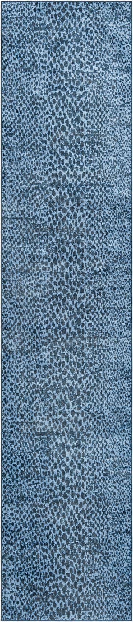 Washable Navy Blue 2' 7 x 12' Kamala Washable Runner Area Rug Easy to Clean Stain Resistant & Durable 100% Polyester Spill-Friendly Carpet for Sale at Rug Engine