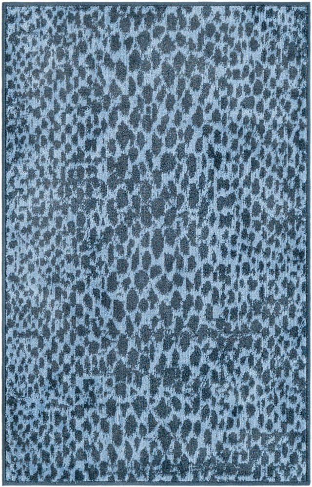 Washable Navy Blue 2' x 3' 1 Kamala Washable Rectangle Area Rug Easy to Clean Stain Resistant & Durable 100% Polyester Spill-Friendly Carpet for Sale at Rug Engine
