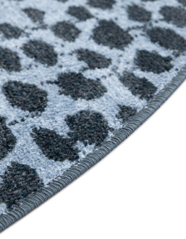 Washable Navy Blue 5' 3 x 5' 3 Kamala Washable Round Area Rug Easy to Clean Stain Resistant & Durable 100% Polyester Spill-Friendly Carpet for Sale at Rug Engine