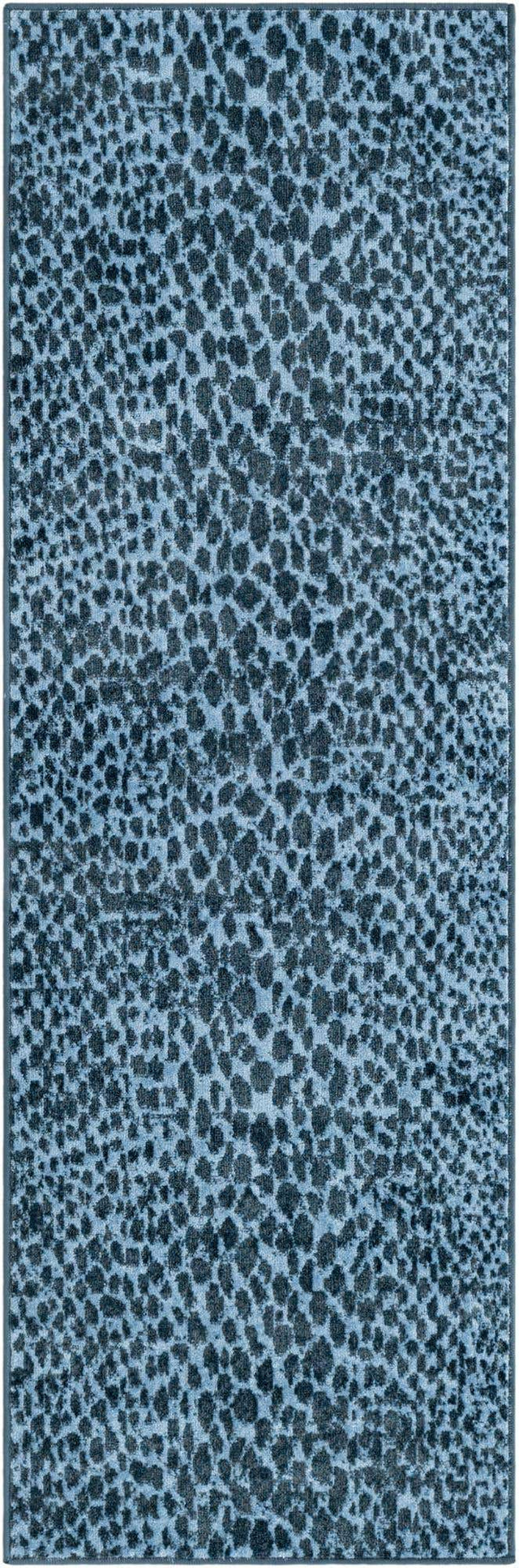Washable Navy Blue 2' x 6' 1 Kamala Washable Runner Area Rug Easy to Clean Stain Resistant & Durable 100% Polyester Spill-Friendly Carpet for Sale at Rug Engine