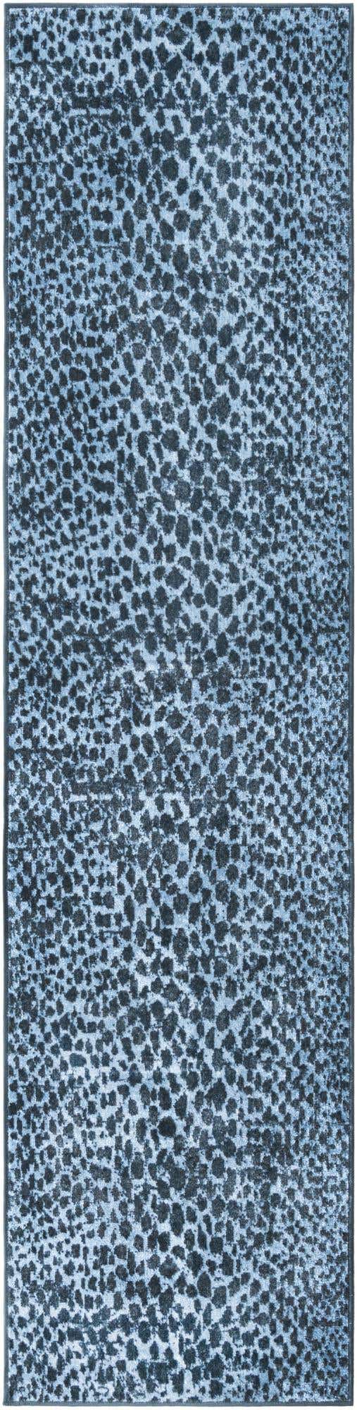 Washable Navy Blue 2' x 8' Kamala Washable Runner Area Rug Easy to Clean Stain Resistant & Durable 100% Polyester Spill-Friendly Carpet for Sale at Rug Engine
