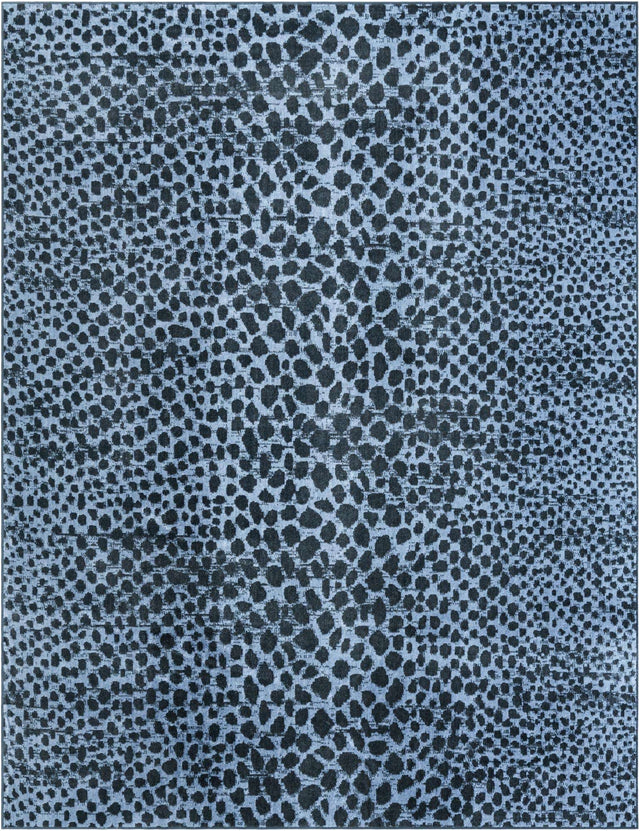 Washable Navy Blue 7' 10 x 10' Kamala Washable Rectangle Area Rug Easy to Clean Stain Resistant & Durable 100% Polyester Spill-Friendly Carpet for Sale at Rug Engine