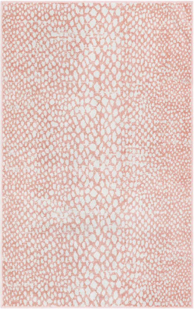 Washable Rose Pink 4' 1 x 6' 1 Kamala Washable Rectangle Area Rug Easy to Clean Stain Resistant & Durable 100% Polyester Spill-Friendly Carpet for Sale at Rug Engine