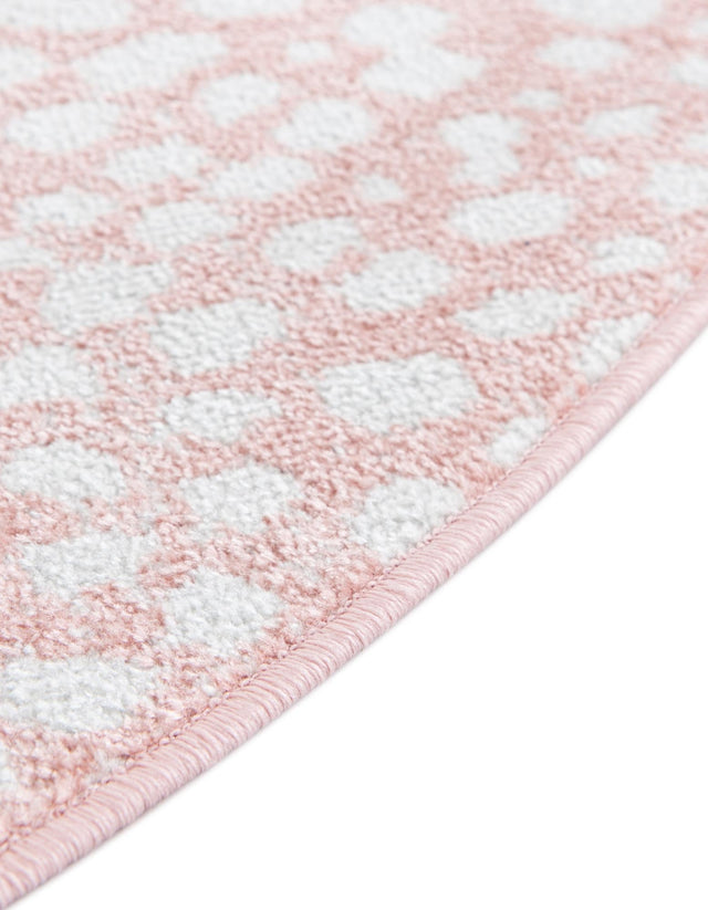 Washable Rose Pink 5' 3 x 5' 3 Kamala Washable Round Area Rug Easy to Clean Stain Resistant & Durable 100% Polyester Spill-Friendly Carpet for Sale at Rug Engine