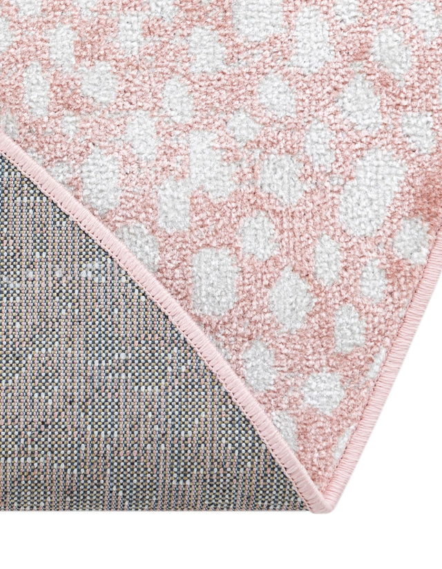 Washable Rose Pink 5' 3 x 5' 3 Kamala Washable Round Area Rug Easy to Clean Stain Resistant & Durable 100% Polyester Spill-Friendly Carpet for Sale at Rug Engine