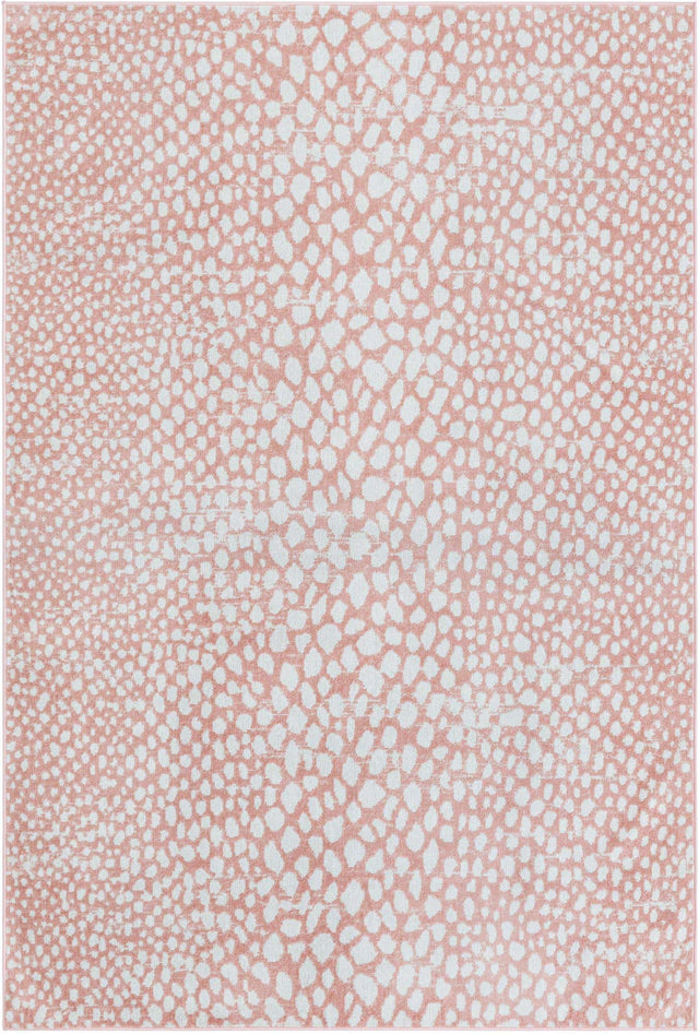 Washable Rose Pink 6' 1 x 9' Kamala Washable Rectangle Area Rug Easy to Clean Stain Resistant & Durable 100% Polyester Spill-Friendly Carpet for Sale at Rug Engine