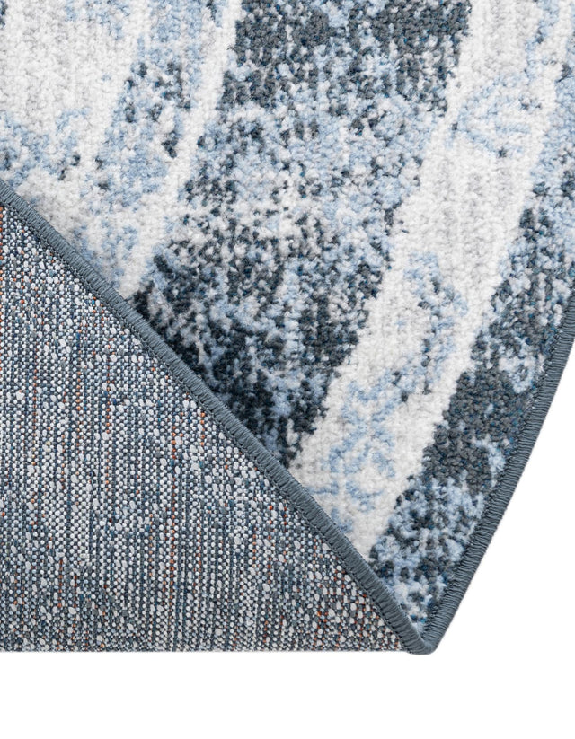 Washable Navy Blue 7' 10 x 7' 10 Kamala Washable Round Area Rug Easy to Clean Stain Resistant & Durable 100% Polyester Spill-Friendly Carpet for Sale at Rug Engine