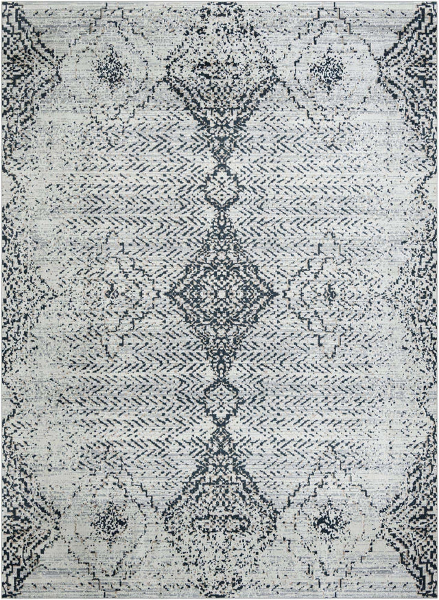Washable Black and White 10' x 14' 1 Kamala Washable Rectangle Area Rug Easy to Clean Stain Resistant & Durable 100% Polyester Spill-Friendly Carpet for Sale at Rug Engine