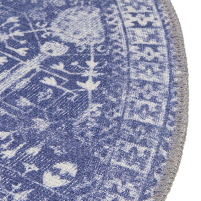 Washable Navy Blue 2' x 3' 1 Timeless Oval Area Rug Easy to Clean Stain Resistant & Durable Traditional Classic Vintage Design Carpet for Sale at Rug Engine