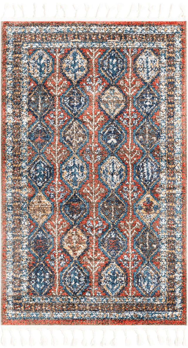 Rust Red 3' 3 x 5' 3 Aramis Rectangle Area Rug Polypropylene With Cotton Backing Easy Clean Living Room Bedroom Dining Office Carpet for Sale at Rug Engine