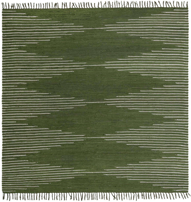 Green 10' x 10' Chindi Cotton Square Area Rug Interior Design Home Decor Carpet Mat for Sale at Rug Engine