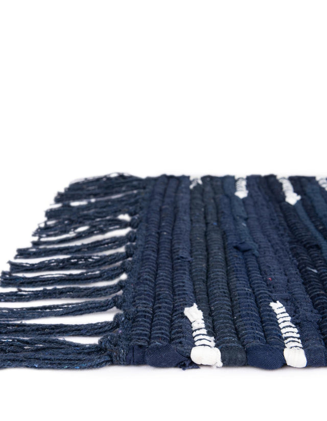 Navy Blue 7' 1 x 7' 1 Chindi Cotton Square Area Rug Interior Design Home Decor Carpet Mat for Sale at Rug Engine
