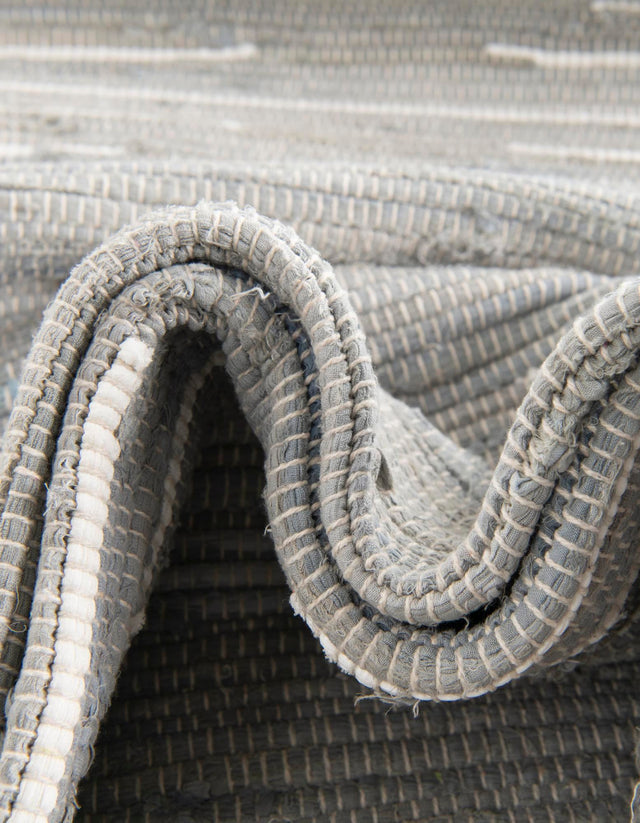 Light Gray 7' 1 x 7' 1 Chindi Cotton Square Area Rug Interior Design Home Decor Carpet Mat for Sale at Rug Engine