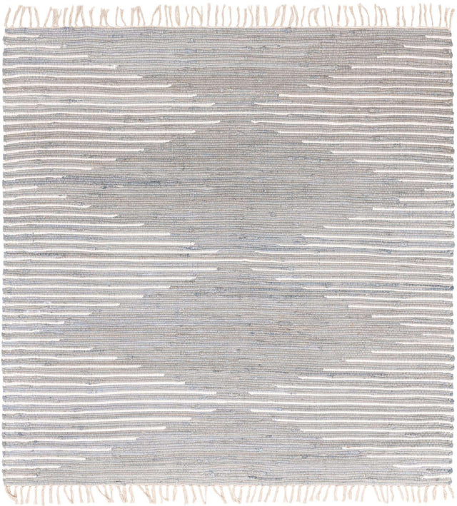 Light Gray 7' 1 x 7' 1 Chindi Cotton Square Area Rug Interior Design Home Decor Carpet Mat for Sale at Rug Engine