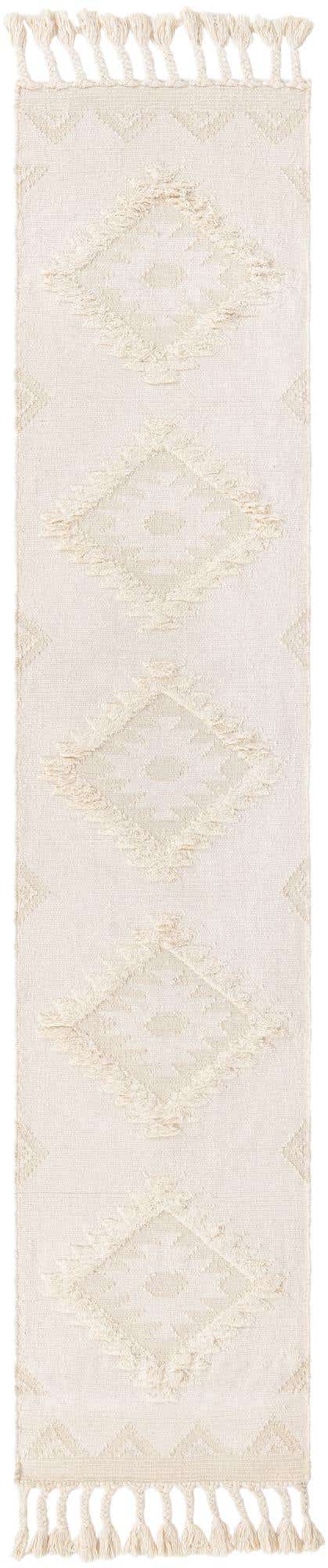 Ivory 2' 7 x 13' 1 Mesa Runner Area Rug 100% Wool Geometric All Natural Carpet for Living, Dining, Office, Bedrooms, Dorms, Kitchens for Sale at Rug Engine