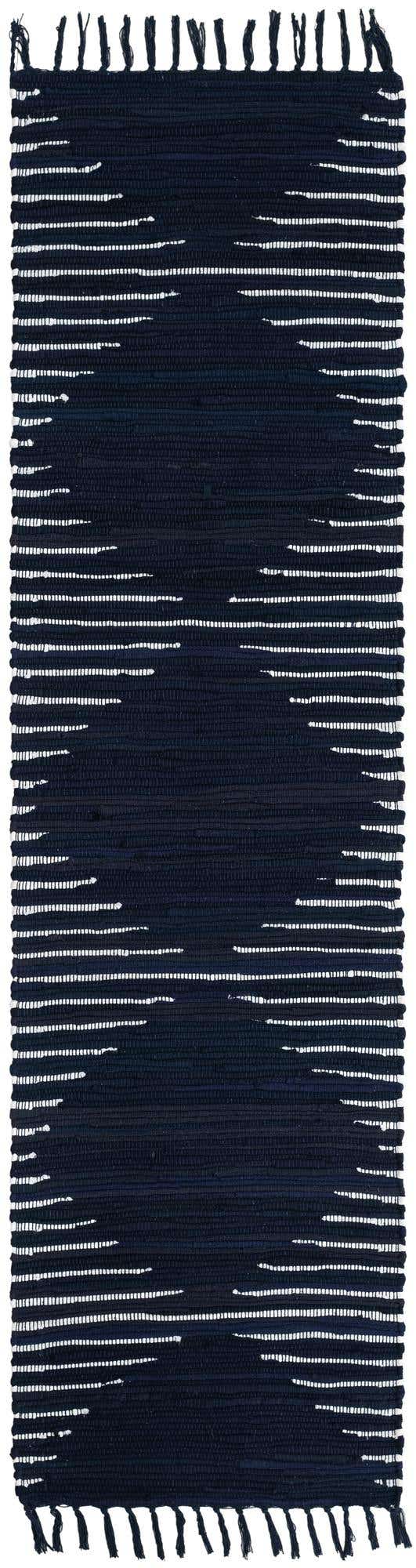 Navy Blue 2' x 8' Chindi Cotton Runner Area Rug Interior Design Home Decor Carpet Mat for Sale at Rug Engine