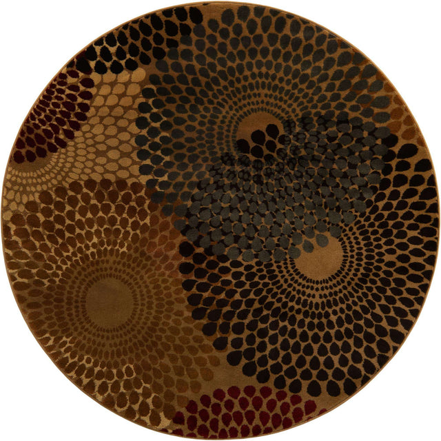 Beige 6' 1 x 6' 1 Barista Round Area Rug 100% Polypropylene Abstract Modern Geometric Carpet for Living Room Dining Office Dorm Room Decor for Sale at Rug Engine