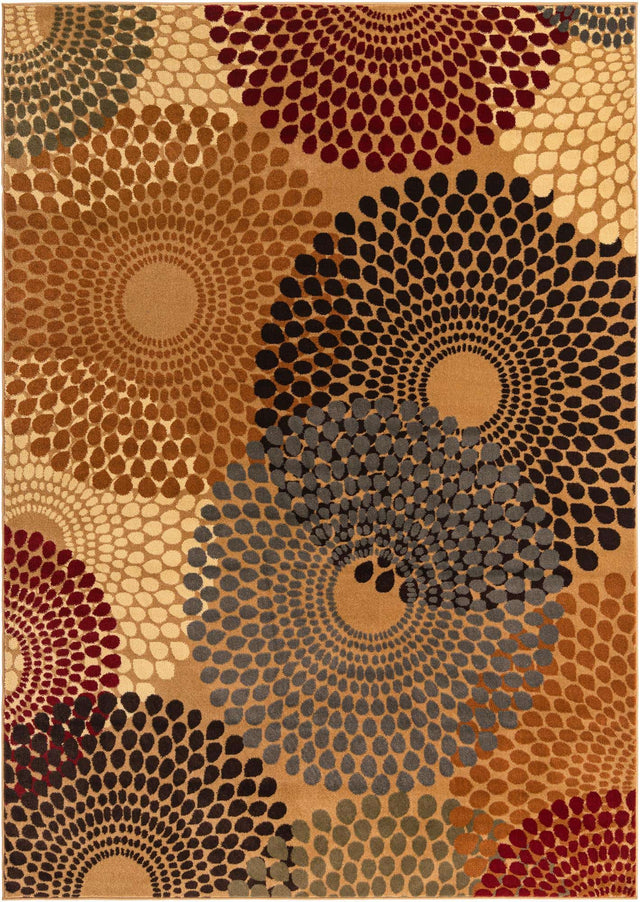 Beige 7' 1 x 10' Barista Rectangle Area Rug 100% Polypropylene Abstract Modern Geometric Carpet for Living Room Dining Office Dorm Room Decor for Sale at Rug Engine