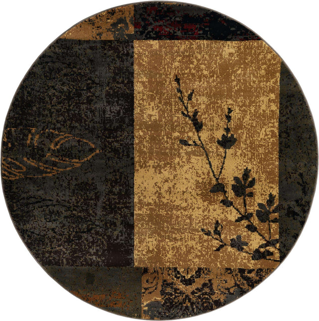 Beige 6' 1 x 6' 1 Barista Round Area Rug 100% Polypropylene Abstract Modern Geometric Carpet for Living Room Dining Office Dorm Room Decor for Sale at Rug Engine