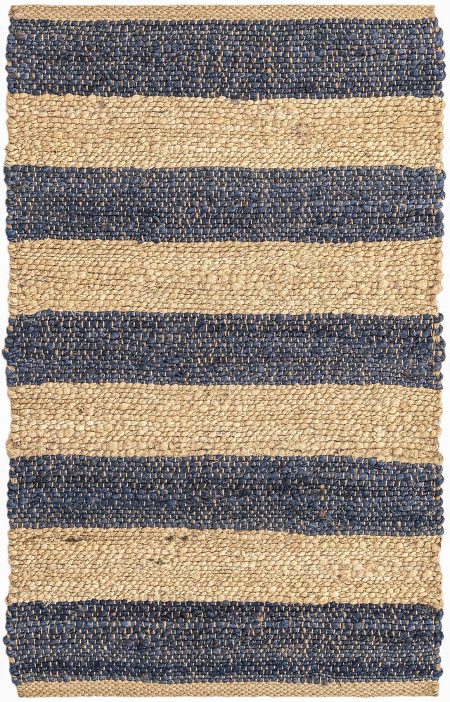 Navy Ivory 2' 2 x 3' 1 Braided Jute Rectangle Area Rug 100% Jute Hand Braided Natural Eco-Friendly Boho Style Carpet for Living Rooms Dining Office Space Dorms for Sale at Rug Engine