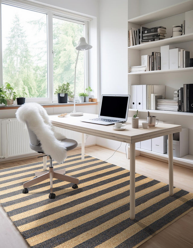 Navy Ivory 2' 2 x 3' 1 Braided Jute Rectangle Area Rug 100% Jute Hand Braided Natural Eco-Friendly Boho Style Carpet for Living Rooms Dining Office Space Dorms for Sale at Rug Engine