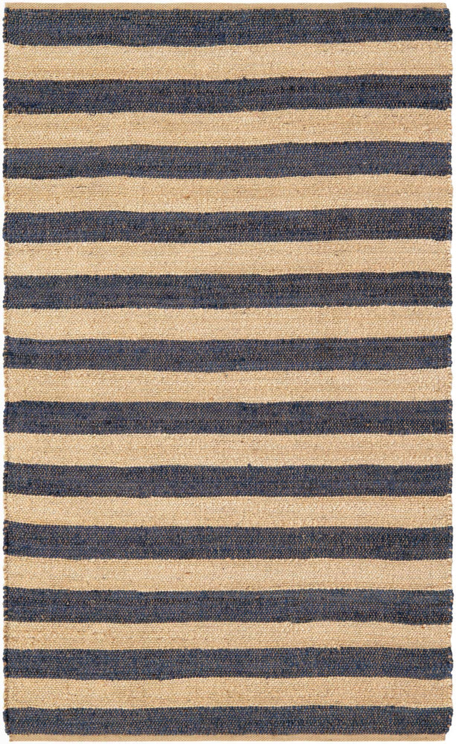 Navy Ivory 5' 1 x 8' Braided Jute Rectangle Area Rug 100% Jute Hand Braided Natural Eco-Friendly Boho Style Carpet for Living Rooms Dining Office Space Dorms for Sale at Rug Engine