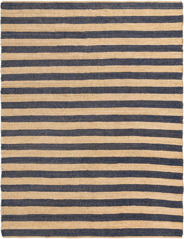 Navy Ivory 7' 10 x 10' Braided Jute Rectangle Area Rug 100% Jute Hand Braided Natural Eco-Friendly Boho Style Carpet for Living Rooms Dining Office Space Dorms for Sale at Rug Engine