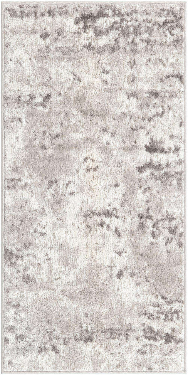 Stone Gray 2' x 4' 1 Eos Runner Area Rug 100% Polypropylene Stain Resistant Carpet With Cotton Backing Marbled Design for Living, Dining Room, Office for Sale at Rug Engine