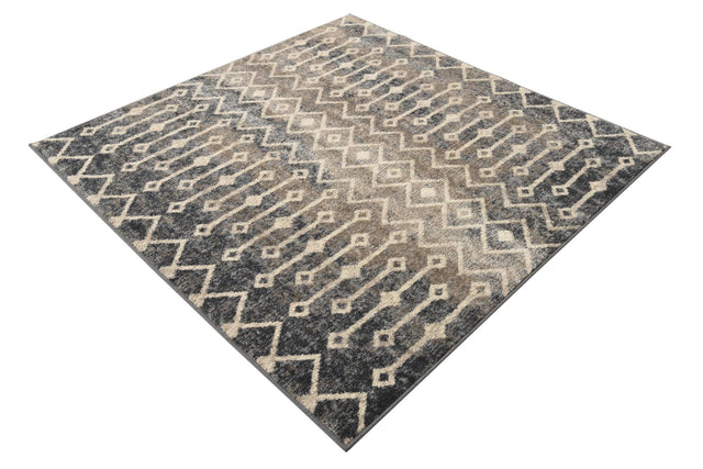 Vintage Blue 5' 3 x 5' 3 Bohemian Trellis Square Area Rug 100% Polypropylene With Cotton Backing Geometric Modern Boho Decor Carpet for Living Rooms Office Dining Kitchen Interior Design for Sale at Rug Engine