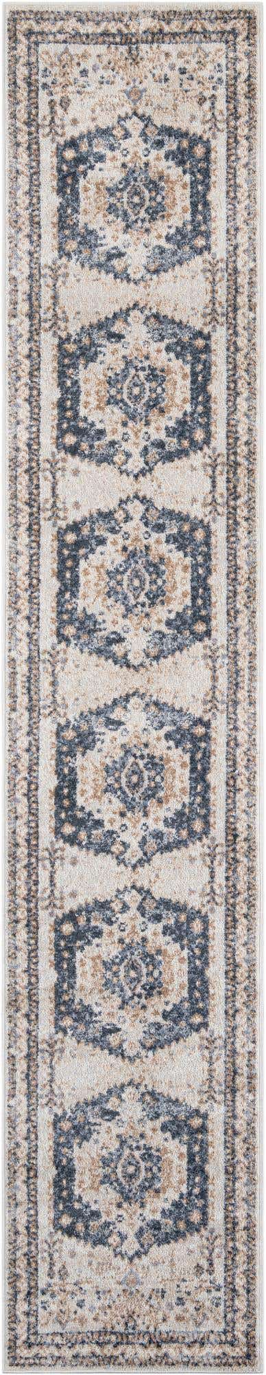 Cream 2' 7 x 14' 1 Oxford Runner Area Rug Traditional Design 100% Polypropylene Carpet for Living Room, Bedrooms, Dining, Office for Sale at Rug Engine