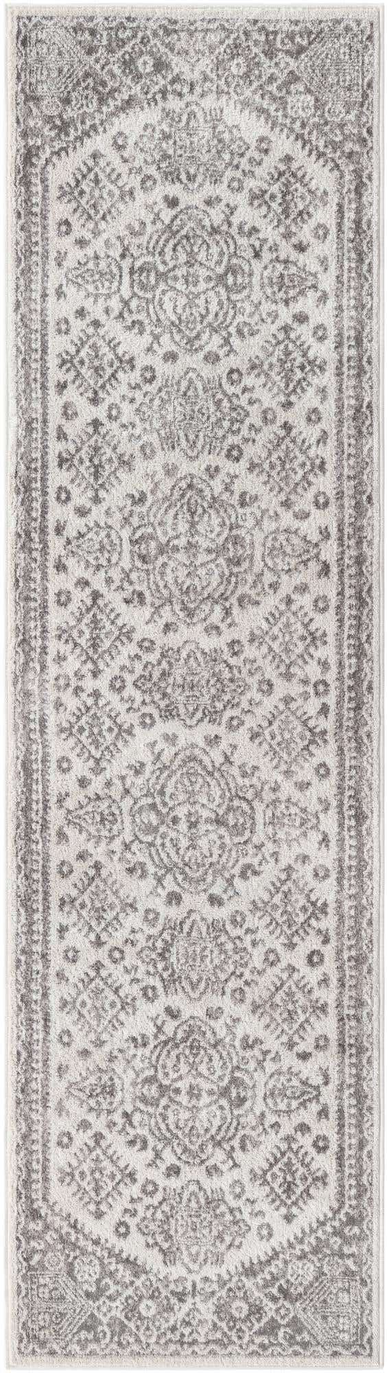 Cream 2' 7 x 10' Oxford Runner Area Rug Traditional Design 100% Polypropylene Carpet for Living Room, Bedrooms, Dining, Office for Sale at Rug Engine