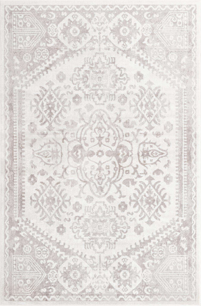 Cream 7' 1 x 10' Oxford Rectangle Area Rug Traditional Design 100% Polypropylene Carpet for Living Room, Bedrooms, Dining, Office for Sale at Rug Engine
