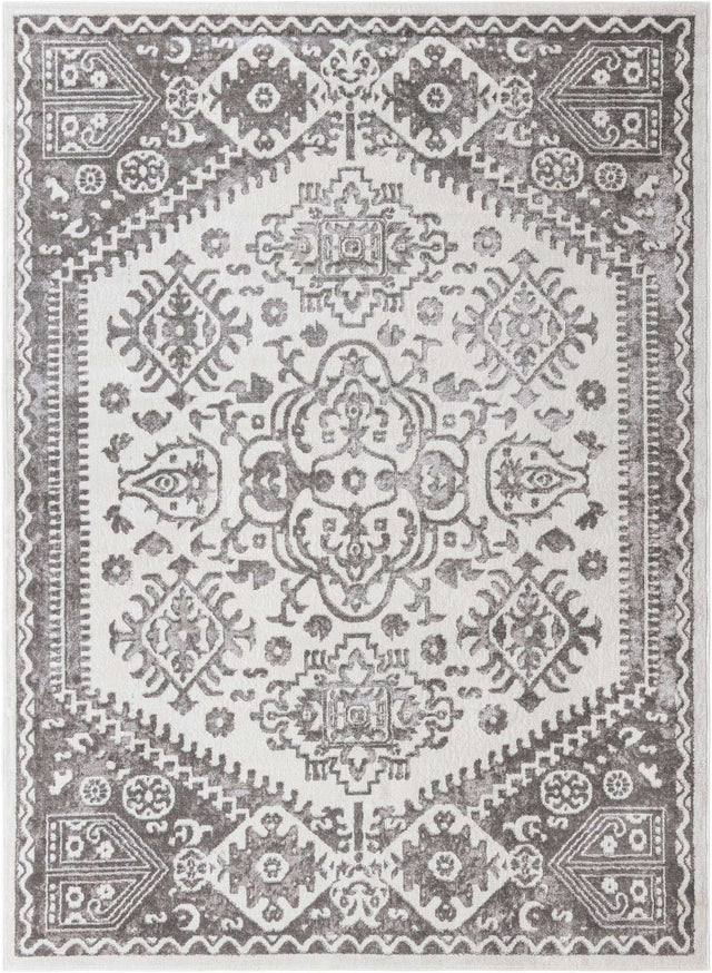 Cream 7' 10 x 11' Oxford Rectangle Area Rug Traditional Design 100% Polypropylene Carpet for Living Room, Bedrooms, Dining, Office for Sale at Rug Engine