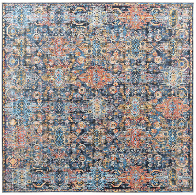 Washable Multicolor 7' 7 x 7' 7 Timeless Square Area Rug Easy to Clean Stain Resistant & Durable Traditional Classic Vintage Design Carpet for Sale at Rug Engine