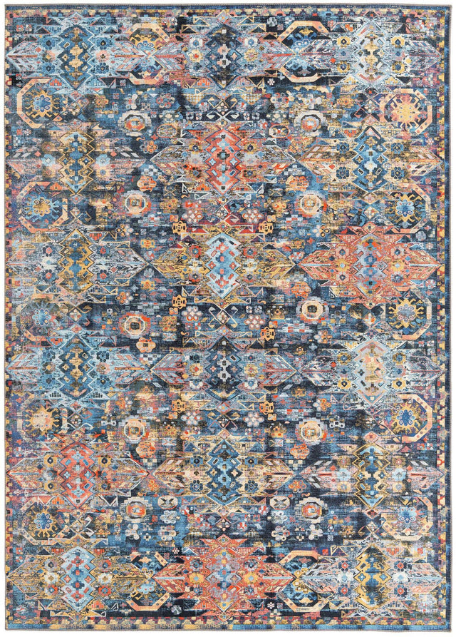 Washable Multicolor 7' 7 x 10' 6 Timeless Rectangle Area Rug Easy to Clean Stain Resistant & Durable Traditional Classic Vintage Design Carpet for Sale at Rug Engine