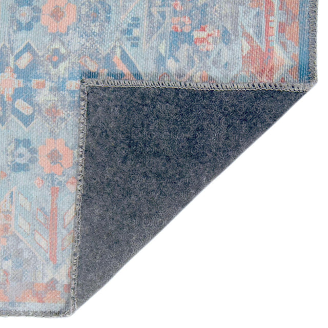 Washable Blue 2' 6 x 12' Timeless Runner Area Rug Easy to Clean Stain Resistant & Durable Traditional Classic Vintage Design Carpet for Sale at Rug Engine