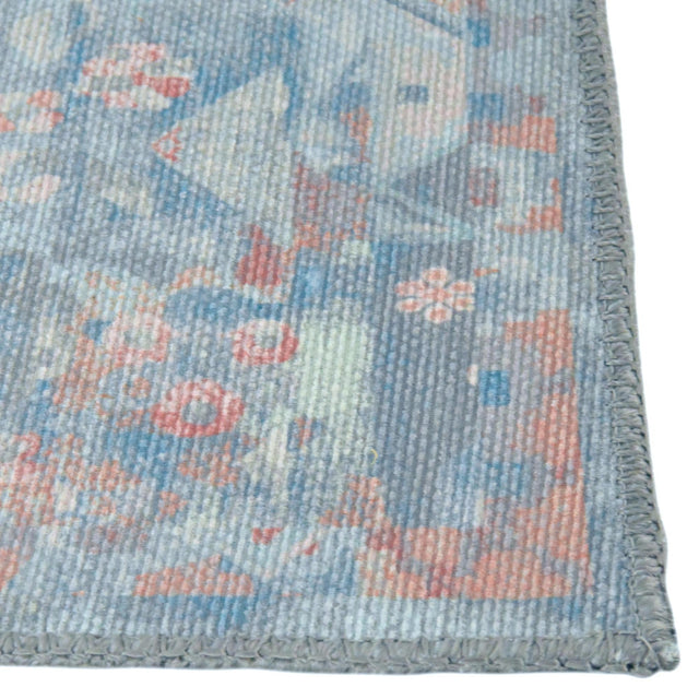 Washable Blue 7' 7 x 7' 7 Timeless Octagon Area Rug Easy to Clean Stain Resistant & Durable Traditional Classic Vintage Design Carpet for Sale at Rug Engine