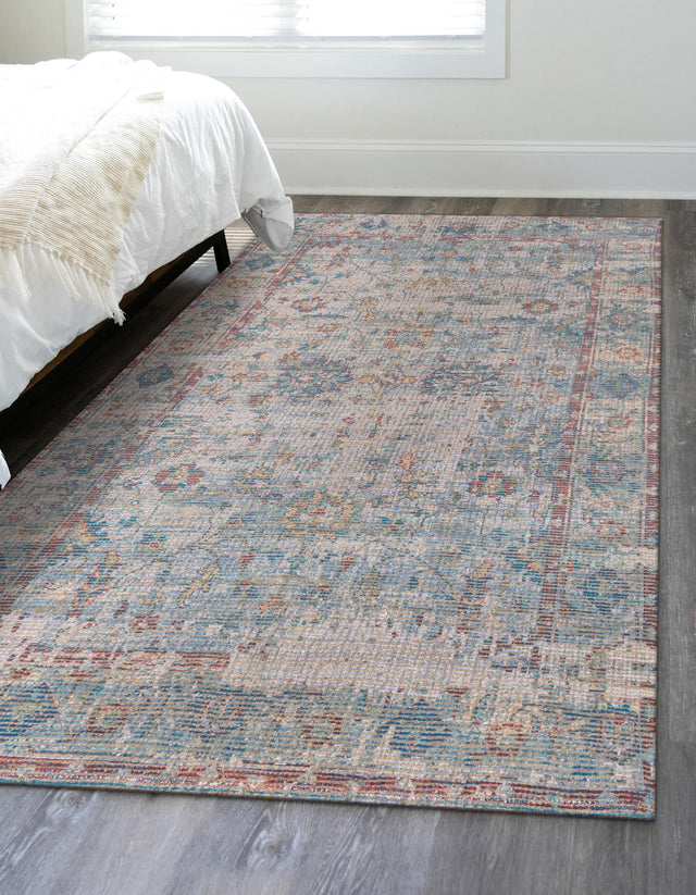 Teal blue 2' x 3' 1 Chenille Jute Rectangle Area Rug Vintage Distressed Boho All Natural Eco-Friendly Sustainable Carpet for Living Dining Office Dorm Rooms for Sale at Rug Engine
