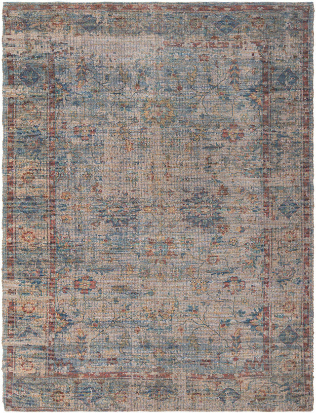 Teal blue 9' x 12' Chenille Jute Rectangle Area Rug Vintage Distressed Boho All Natural Eco-Friendly Sustainable Carpet for Living Dining Office Dorm Rooms for Sale at Rug Engine