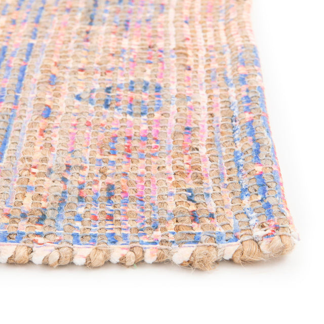 Peach pink 7' 10 x 7' 10 Chenille Jute Square Area Rug Vintage Distressed Boho All Natural Eco-Friendly Sustainable Carpet for Living Dining Office Dorm Rooms for Sale at Rug Engine