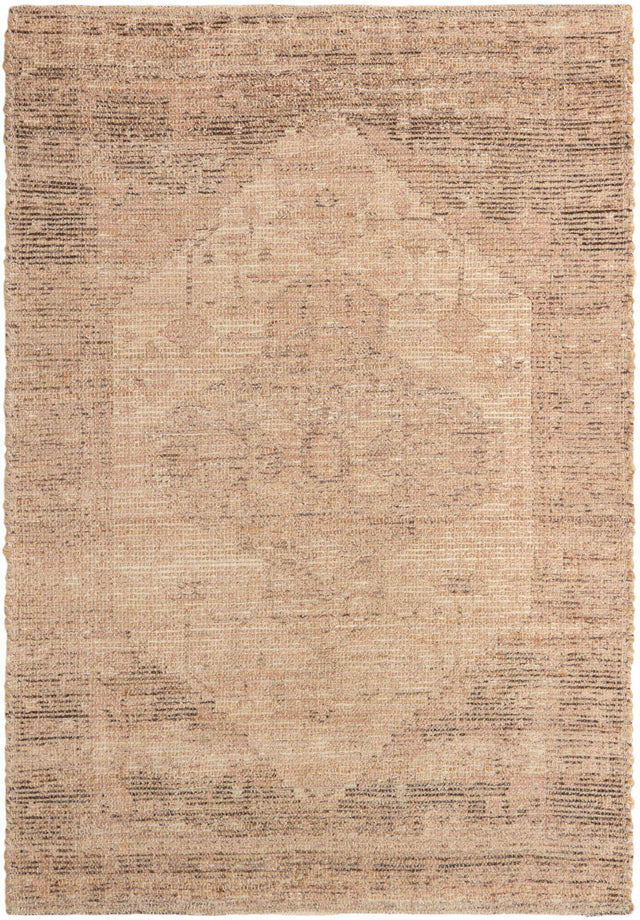 Natural 4' 1 x 6' 1 Chenille Jute Rectangle Area Rug Vintage Distressed Boho All Natural Eco-Friendly Sustainable Carpet for Living Dining Office Dorm Rooms for Sale at Rug Engine