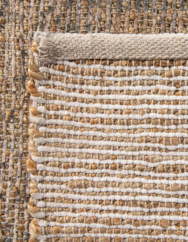 Natural 7' 10 x 7' 10 Chenille Jute Square Area Rug Vintage Distressed Boho All Natural Eco-Friendly Sustainable Carpet for Living Dining Office Dorm Rooms for Sale at Rug Engine