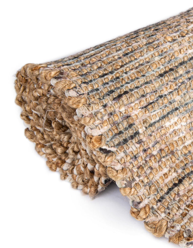 Natural 7' 10 x 7' 10 Chenille Jute Square Area Rug Vintage Distressed Boho All Natural Eco-Friendly Sustainable Carpet for Living Dining Office Dorm Rooms for Sale at Rug Engine