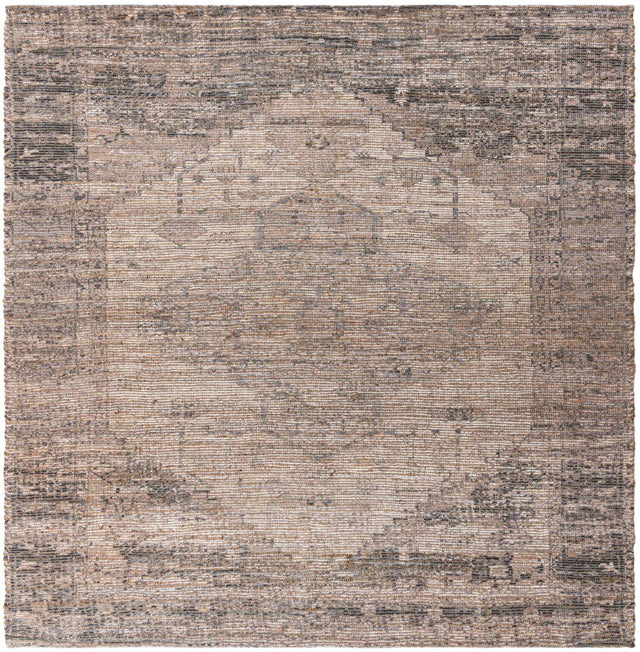 Natural 7' 10 x 7' 10 Chenille Jute Square Area Rug Vintage Distressed Boho All Natural Eco-Friendly Sustainable Carpet for Living Dining Office Dorm Rooms for Sale at Rug Engine
