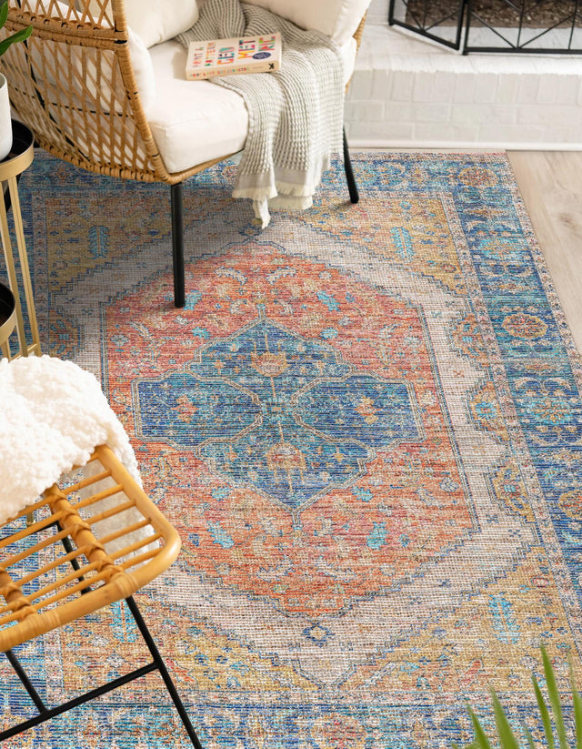Orange Yellow 2' x 3' 1 Chenille Jute Rectangle Area Rug Vintage Distressed Boho All Natural Eco-Friendly Sustainable Carpet for Living Dining Office Dorm Rooms for Sale at Rug Engine