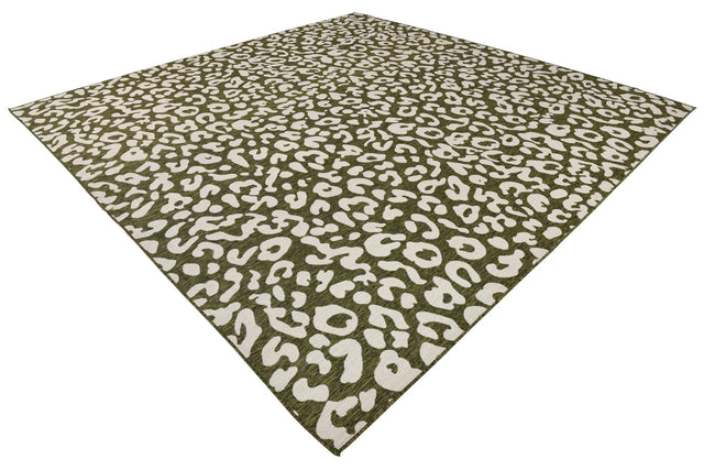Green 13' x 13' Outdoor Safari Square Area Rug Weather Resistant for Patio, Deck, Terrace, Balcony, Porch Animal Print Wildlife Nature Carpet for Sale at Rug Engine
