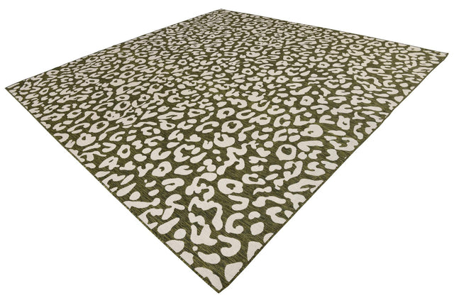 Green 13' x 13' Outdoor Safari Square Area Rug Weather Resistant for Patio, Deck, Terrace, Balcony, Porch Animal Print Wildlife Nature Carpet for Sale at Rug Engine