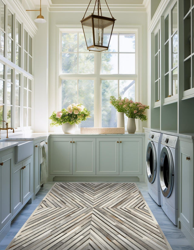 Authentic Luxury Gray Ivory 2' x 3' 1 Cowhide Leather Rectangle Area Rug Modern Interior Design 100% Real Natural Cowhide Carpet for Designer Home Decor for Sale at Rug Engine