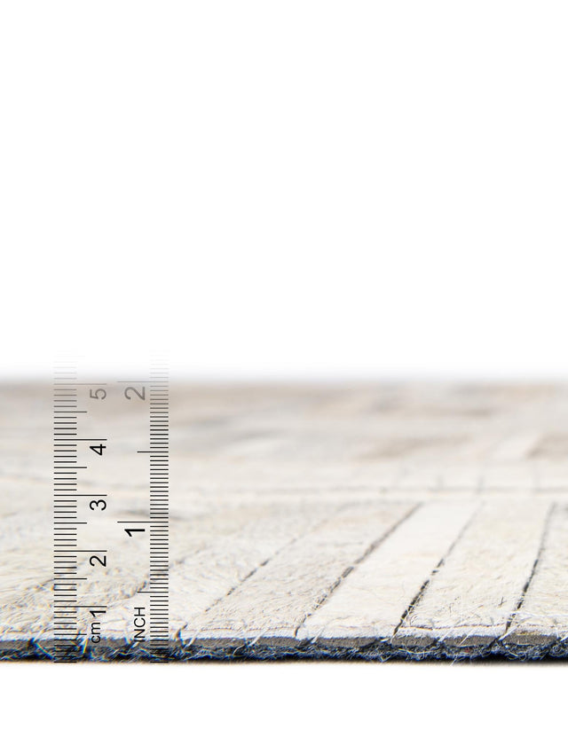 Authentic Luxury Light Brown Ivory 7' 10 x 7' 10 Cowhide Leather Round Area Rug Modern Interior Design 100% Real Natural Cowhide Carpet for Designer Home Decor for Sale at Rug Engine